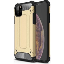 Caseart Apple iPhone 11 Pro Max Kapak Çift Katmanlı Zırh Tank Kılıf Gold