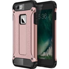 Caseart Apple iPhone 7 Plus Kapak Çift Katmanlı Zırh Tank Kılıf Rose Gold