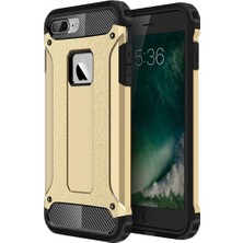 Caseart Apple iPhone 8 Plus Kapak Çift Katmanlı Zırh Tank Kılıf Gold