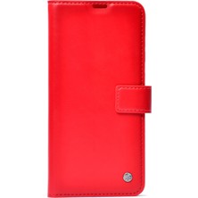 Caseart Huawei P 40 Lite E Deri Deluxe Kapaklı Cüzdanlı Kılıf Kırmızı