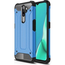 Caseart Oppo A5 2020 Kapak Çift Katmanlı Zırh Tank Kılıf Lacivert