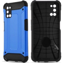 Caseart Oppo A52 Kapak Çift Katmanlı Zırh Tank Kılıf Lacivert