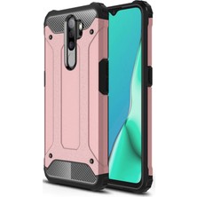 Caseart Oppo A9 2020 Kapak Çift Katmanlı Zırh Tank Kılıf Rose Gold