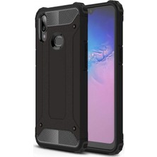 Caseart Samsung Galaxy A10S Kapak Çift Katmanlı Zırh Tank Kılıf Siyah