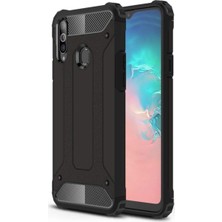 Caseart Samsung Galaxy A20S Kapak Çift Katmanlı Zırh Tank Kılıf Siyah