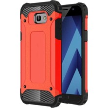 Caseart Samsung Galaxy A3 2017 Kapak Çift Katmanlı Zırh Tank Kılıf Kırmızı