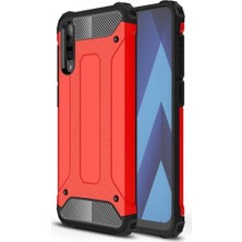 Caseart Samsung Galaxy A50 Kapak Çift Katmanlı Zırh Tank Kılıf Kırmızı