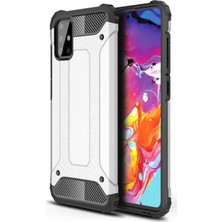 Caseart Samsung Galaxy A51 Kapak Çift Katmanlı Zırh Tank Kılıf Gri