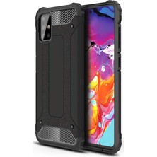 Caseart Samsung Galaxy A51 Kapak Çift Katmanlı Zırh Tank Kılıf Siyah