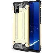 Caseart Samsung Galaxy A81 / Note 10 Lite Kapak Çift Katmanlı Zırh Tank Kılıf Gold