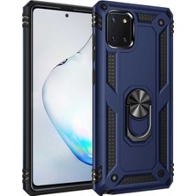 Caseart Samsung Galaxy A81 / Note 10 Lite Kapak Military Yüzüklü Stantlı Panzer Tank Kılıf Lacivert