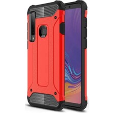 Caseart Samsung Galaxy A9 2018 Kapak Çift Katmanlı Zırh Tank Kılıf Kırmızı