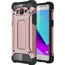 Caseart Samsung Galaxy J2 Prime Kapak Çift Katmanlı Zırh Tank Kılıf Rose Gold
