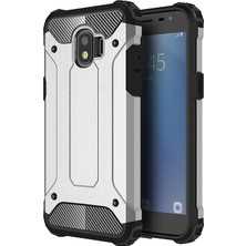 Caseart Samsung Galaxy J2 Pro 2018 Kapak Çift Katmanlı Zırh Tank Kılıf Gri