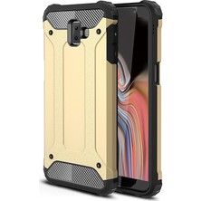 Caseart Samsung Galaxy J6 Plus Kapak Çift Katmanlı Zırh Tank Kılıf Gold