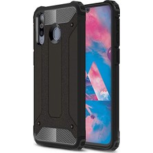 Caseart Samsung Galaxy M30 Kapak Çift Katmanlı Zırh Tank Kılıf Siyah