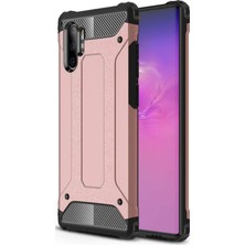 Caseart Samsung Galaxy Note 10 Plus Kapak Çift Katmanlı Zırh Tank Kılıf Rose Gold