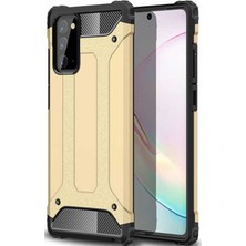 Caseart Samsung Galaxy Note 20 Kapak Çift Katmanlı Zırh Tank Kılıf Gold