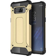 Caseart Samsung Galaxy Note 8 Kapak Çift Katmanlı Zırh Tank Kılıf Gold