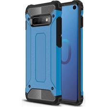 Caseart Samsung Galaxy S10 Kapak Çift Katmanlı Zırh Tank Kılıf Lacivert