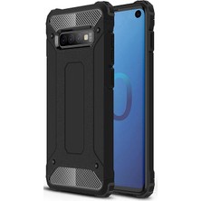 Caseart Samsung Galaxy S10 Kapak Çift Katmanlı Zırh Tank Kılıf Siyah