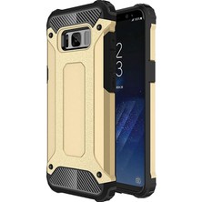 Caseart Samsung Galaxy S8 Kapak Çift Katmanlı Zırh Tank Kılıf Gold