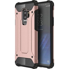 Caseart Samsung Galaxy S9 Plus Kapak Çift Katmanlı Zırh Tank Kılıf Rose Gold