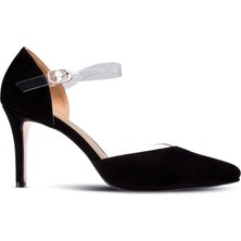 Deery Siyah Süet Topuklu Kadın Ayakkabı