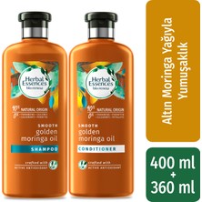 Herbal Şampuan Altın Moringa Yağı 400 ml & Saç Bakım Kremi 360 ml