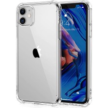 Kvy Apple iPhone 11 Shockproof Ultra Koruyucu Sert Silikon Kapak Şeffaf