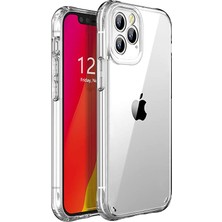Kvy Apple iPhone 12 Pro Shockproof Ultra Koruyucu Sert Silikon Kapak Şeffaf