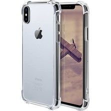 Kvy Apple iPhone X Shockproof Ultra Koruyucu Sert Silikon Kapak Şeffaf