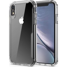 Kvy Apple iPhone XR Shockproof Ultra Koruyucu Sert Silikon Kapak Şeffaf