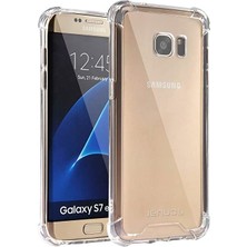 Kvy Samsung Galaxy S7 Edge Shockproof Ultra Koruyucu Sert Silikon Kapak Şeffaf