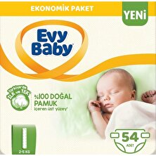 Evy Baby Bebek Bezi 1 Beden Yenidoğan 54'lü Yeni Paket