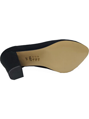 Gizem Maxsens 366-20 Süet Stiletto Kalın Topuk Kadın Ayakkabı
