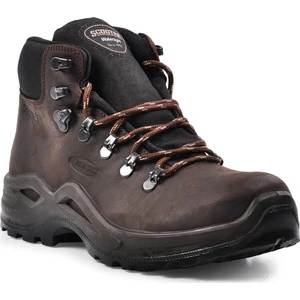 Su Geçirmez Hakiki Deri Koyu Kahve Erkek Bağcıklı Bot M1221CKO