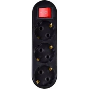 Smart Socket 3'lü Anahtarlı Fiş Priz Golyat Siyah