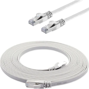 CAT7 Yassı FTP  Ethernet (Network, LAN) Kablosu, Beyaz, 3 metre