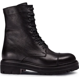 Deri Siyah Kadın Postal Bot