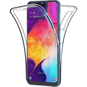 Samsung Galaxy A30 360 Derece Kılıf Kristal Silikon Soft Ön Arka Şeffaf