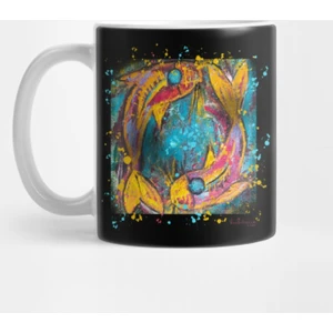 Koi Fish Yin Yang Abstract Kupa Bardak