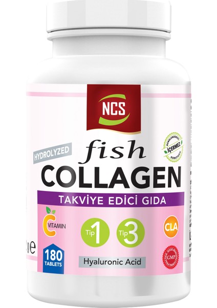 Type 1-3 Balık Cla Biotin 180 Tablet Çinko Collagen Hyaluronic Acid
