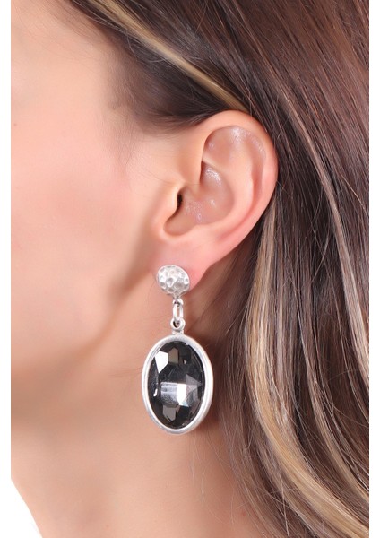 Kadın Antik Gümüş Kaplama Swarovski Taşlı Hürrem Küpe