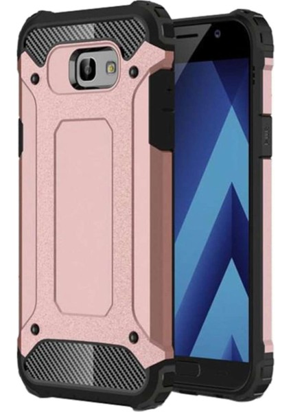 Samsung Galaxy A3 2017 Kapak Çift Katmanlı Zırh Tank Kılıf Rose Gold