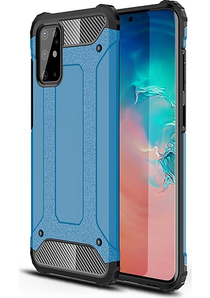 Samsung Galaxy S20 Plus Kapak Çift Katmanlı Zırh Tank Kılıf Lacivert