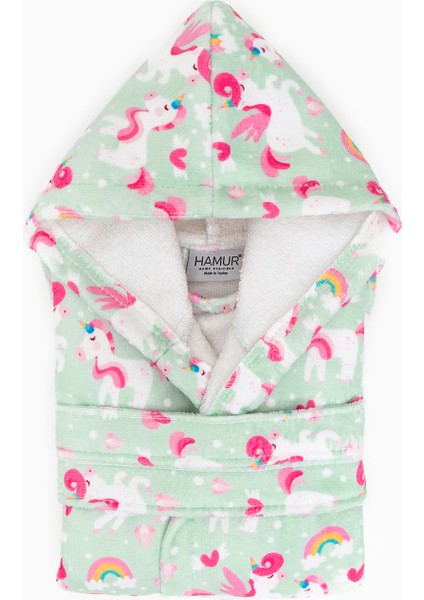 Pony Mint Kapşonlu Bebek Çocuk Bornozu 1-2 Yaş fiyatları