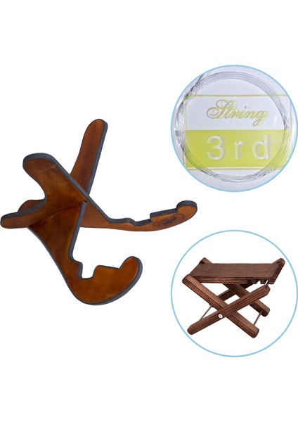 Ahşap Stand Ayak Pedalı + Klasik Gitar Tel