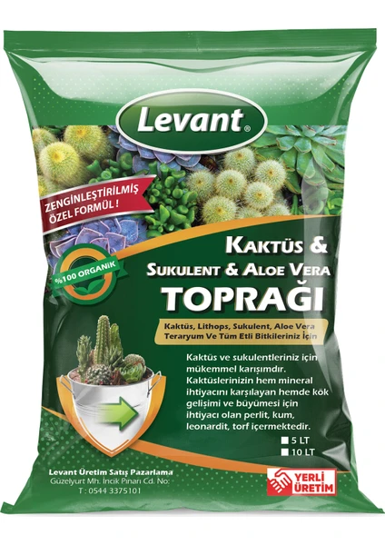 Özel Karışım Yüksek Kalite Kaktüs ve Sukulent Toprağı 10 Lt