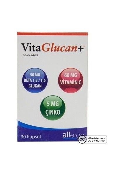 VitaGlucan+ 30 Tablet - Beta Glucan + Vitamin C + Çinko